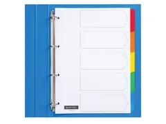 Tabbladen Quantore 4-gaats karton 5-delig wit gekleurde tabs