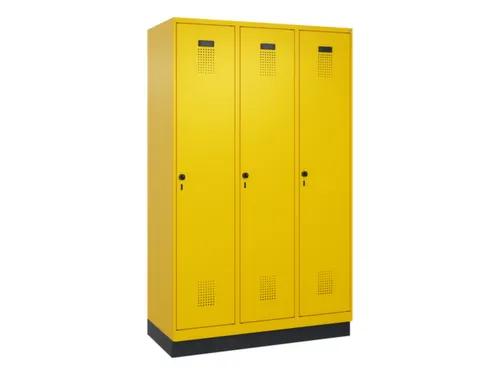 locker,HxBxD 1950x1200x500mm,3vak,vak B 400mm,draaigrendel,sokkel