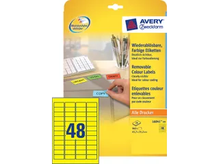 Gekleurde etiketten Avery Zweckform 45.7x21.2mm Geel 960 stuks - 3