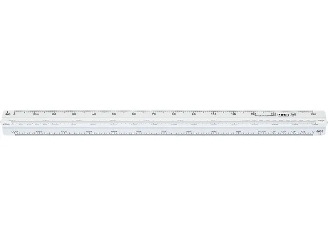 M+R Lineaal In plast.Landmeetkunde 2 1:500 1:1250 1:2000 1:1000 1:1500