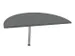 table de rallonge,HxlxP 740x1400x700mm,mi-rond,MS-gris foncé