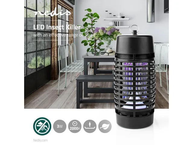 Insectenlamp Nedis electrisch 30watt 30M2 zwart