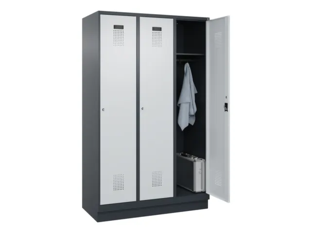 locker,HxBxD 1950x1200x500mm,3vak,vak B 400mm,cil.-slot,sokkel