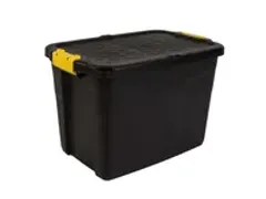 OUTLET Robuuste Opbergbox 60 Liter Zwart Met Handgrepen