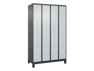 Z-garderobekast,HxBxD 1950x1200x500mm,vak B 150/300mm,cil.-slot,voeten - 1