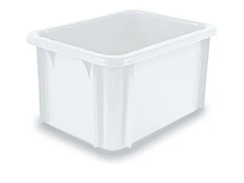 Stapelbak Pe Hxlxb 215X400X300Mm Inhoud 18L Naturel Wit