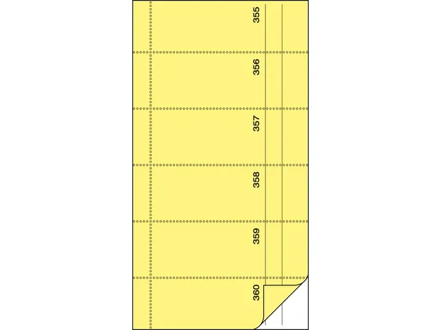 Bonboekje Sigel zelfdoorschrijvend 10,5x20cm 360 nrs geel