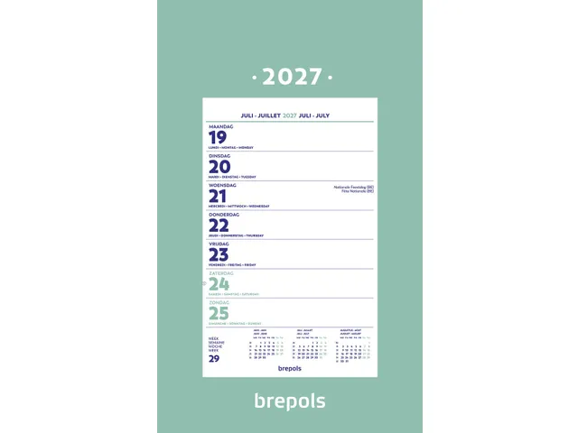 Wand-Week Kalender Op Schild, 2025