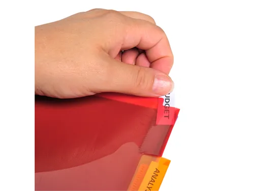 Tabbladen PP A4+ L-m ap + etiket 6 tabs
