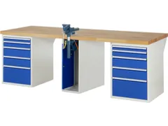 werkbank,HxBxD 890x2500x900mm,beukblad,draagverm. 750kg,3containers