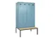 locker met bank,voor scheiding van kleding,HxBxD 2120x1200x815mm,4vak