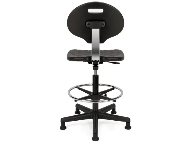 Werkstoel Large Zwart met Glijders Ergonomisch & Stevig