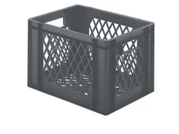 Euronorm-stapelbak 24l 270x400x300mm Wanden/bodem Opengewerkt Grijs