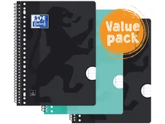 Collegeblok Oxford School A4+ 23-gaats lijn 80vel voordeelpak assorti