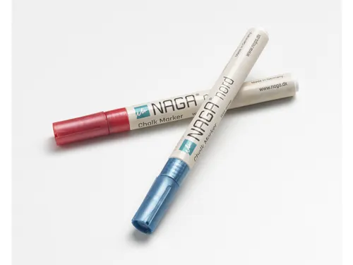 Krijtmarker 2mm Naga set a 2 st metallic blauw/rood