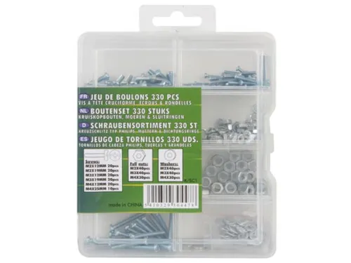 Boutenset 330 St. (Philips Schroeven, Moeren En Sluitringen)