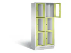 Lockerkast 1800x810x500mm 2x3 vakken Cilinderslot, Sokkel, RDS1108060