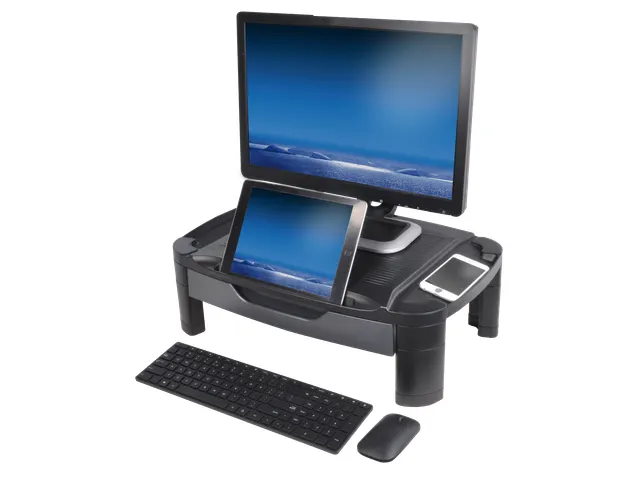 Monitorverhoger Tablet Houder 3 Hoogte Standen Opberglade Xlarge Zwart