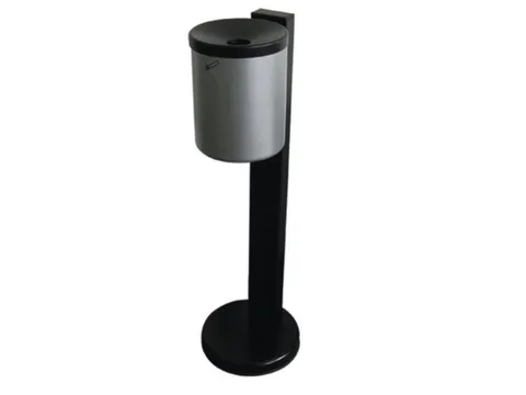 Staande asbak,H 825mm,staal,romp nieuw zilver