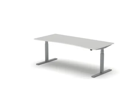 Elektrisch ihv bureau,HxBxD 650-1310x2000x900/800mm,blad wit