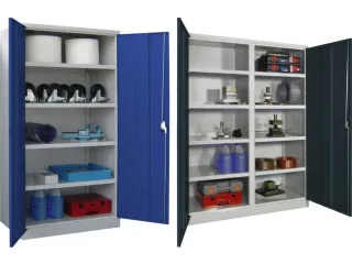 zwaarlastkast met openslaande deuren,RAL7035,front RAL3000 - 4