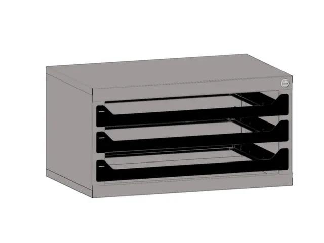 Opslagtoren V Assortimentskoffers 3x 50x472x340mm Ral 7000