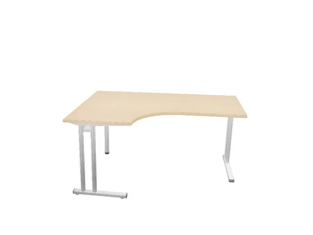 bureau in vrije vorm,HxBxD 740x1600x1200mm,vrije vorm,NE-esdoorn