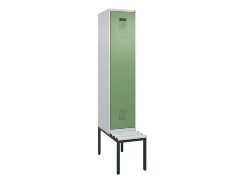locker met bank,voor scheiding van kleding,HxBxD 2120x400x815mm,1vak