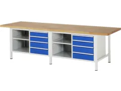 werkbank,HxBxD 840-1040x3000x900mm,beukblad,draagverm. 1250kg