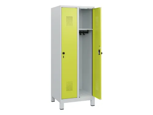 schoollocker,HxBxD 1630x600x500mm,2vak,vak B 300mm,draaigrendel,voeten