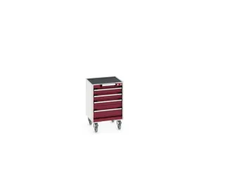ladekast verrijdbaar 780x525x525mm 4laden RAL7035 front RAL3004 - 8