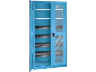 vitrinekast HxBxD 1950x1000x580mm 6xStalen bodem RAL5012 - 1