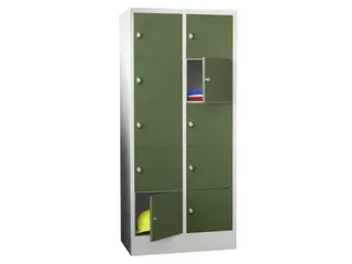 lockerkast,HxBxD 1850x800x500mm,2x5vakken,RAL7035,front RAL6011 - 2