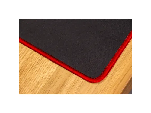Bureaumat 90x40cm zwart met rode rand