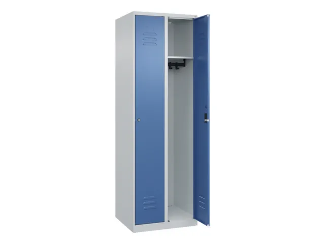 locker,HxBxD 1850x600x500mm,2vak,vak B 300mm,cil.-slot,staand op vloer