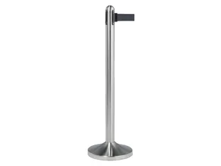 Afzetpaal Securit RVS met rolband 210cm zwart - 1