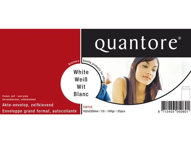 Envelop Quantore Bank C5 162x229mm Wit Zelfklevend