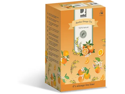 Q-connect thee Rooibos Orange doos van 20 zakjes a 1,5gram