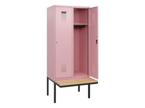 locker met bank,HxBxD 1950x800x815mm,2vak,vak B 400mm,cilinderslot