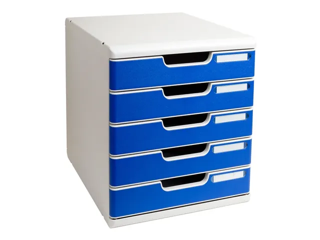 Bloc à tiroirs MODULO A4 5 tiroirs Classic Bleu Gris