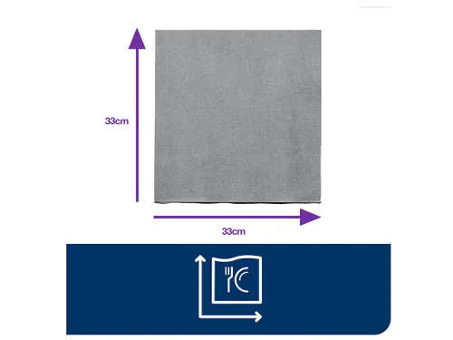 Servetten Tork 477205 2-laags 33x33cm grijs 1/4 vouw 200st.