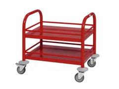 Serveerwagen,Draagverm. 80Kg,2Etage(S),Staaletage,Rood