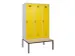 locker met bank,voor scheiding van kleding,HxBxD 2120x1200x815mm,3vak