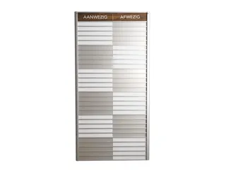 Menoor In-Uit bord 30 namen Aluminium Aanwezig/Afwezig donker Houtlook - 1