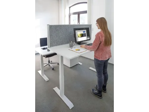 MAULconnecto scheidingsysteem 160x50cm Donkergrijs Frame Zilver
