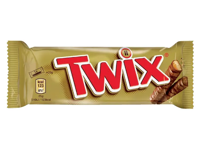 Twix Repen Single 50Gr 25 Stuks