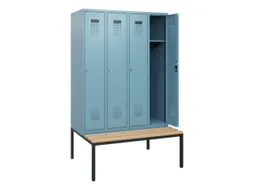locker met bank,HxBxD 1950x1200x815mm,4vak,vak B 300mm,cilinderslot