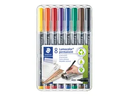 Viltstift Staedtler OHP Lumocolor 317 Medium 1.0mm Assorti 8 stuks