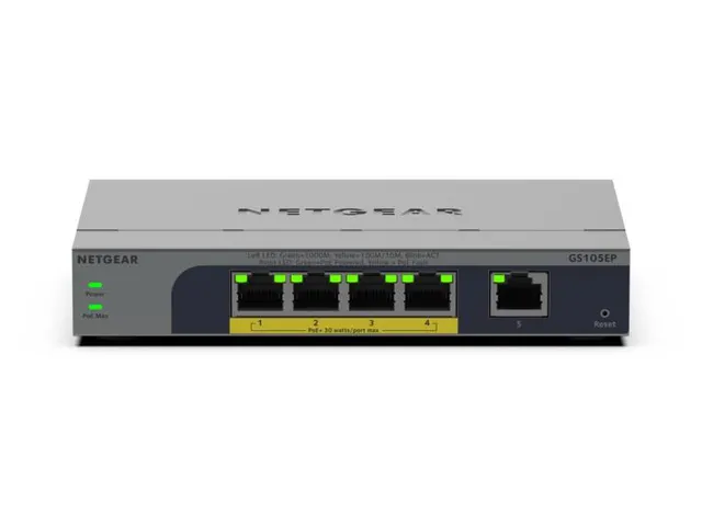 NETGEAR GS105EP, Unmanaged, Gigabit Ethernet (10/100/1000), Full duple