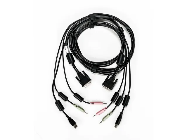 Vertiv Avocent CBL0118, 1,8 m, USB, USB, DVI-I, Zwart, USB